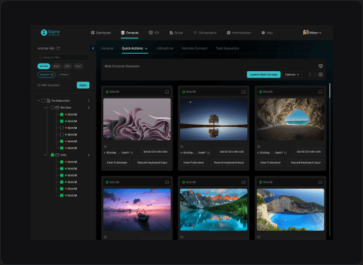 Remote compute dashboard interface